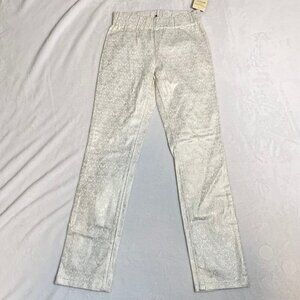 NEW Soft Surroundings midas‎ touch gold ivory skinny stretch casual pants